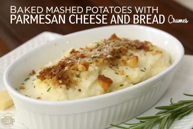 Baked Mashed Potatoes with Parmesan Cheese and Bread Crumbs featured image