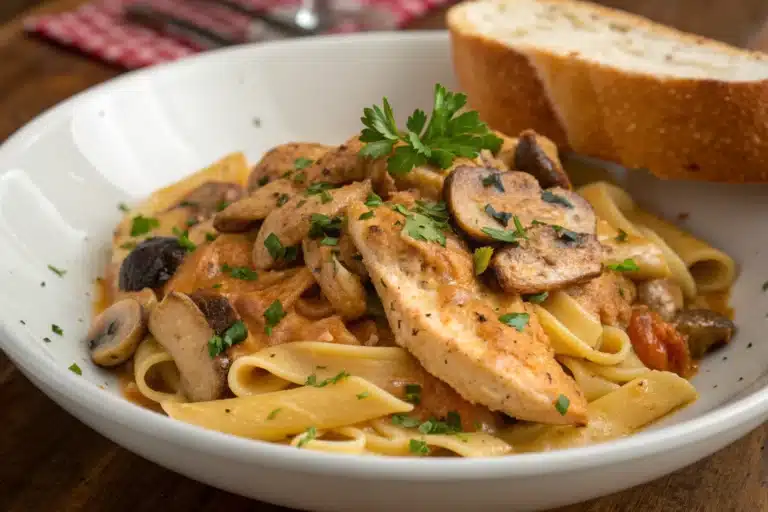 Cajun chicken mushroom pasta featured image
