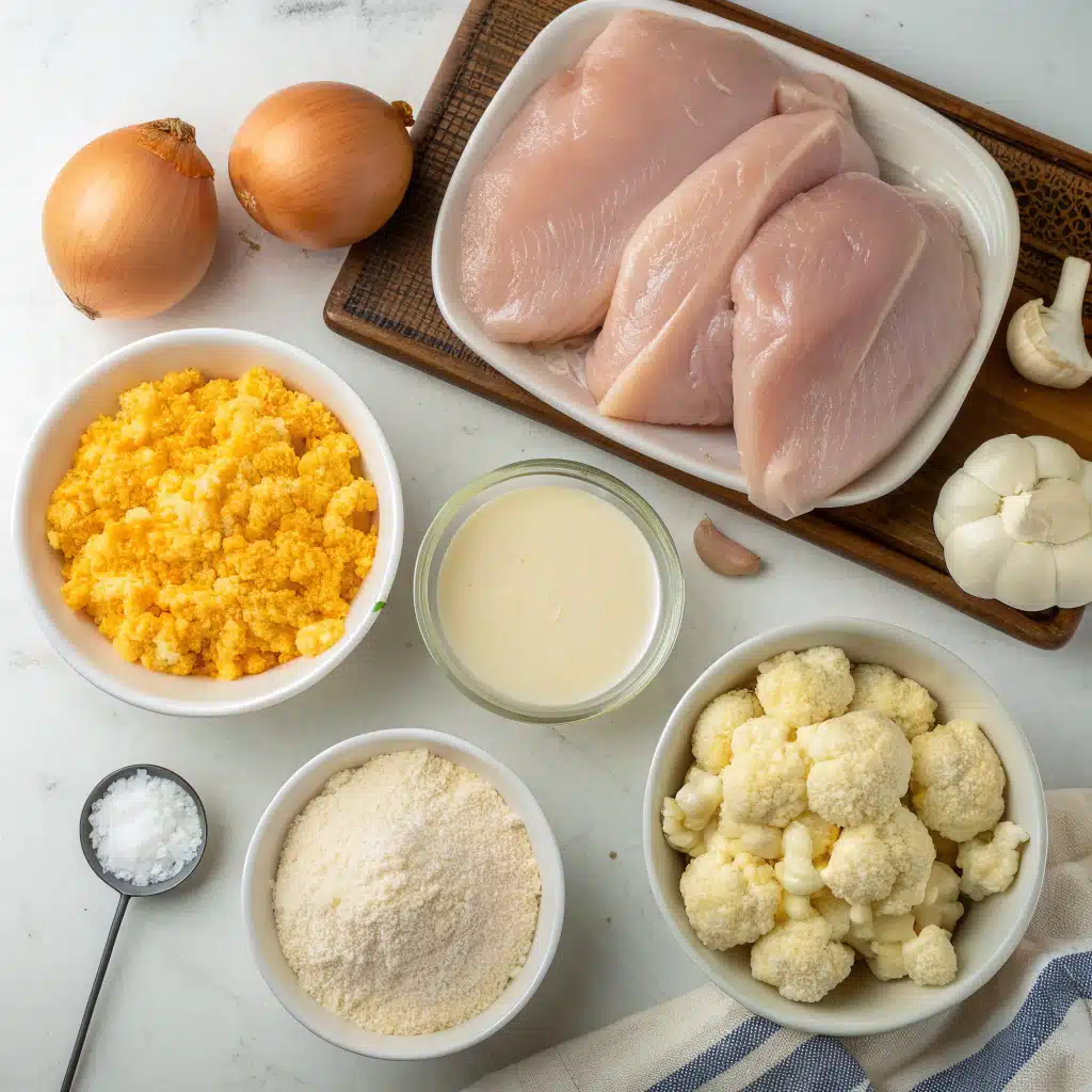 Cheesy Cauliflower Chicken Casserole ingredients