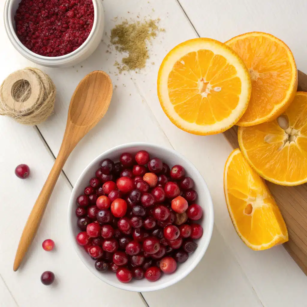 Cranberry Orange Relish ingredients