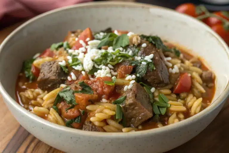 Greek lamb orzo stew featured image