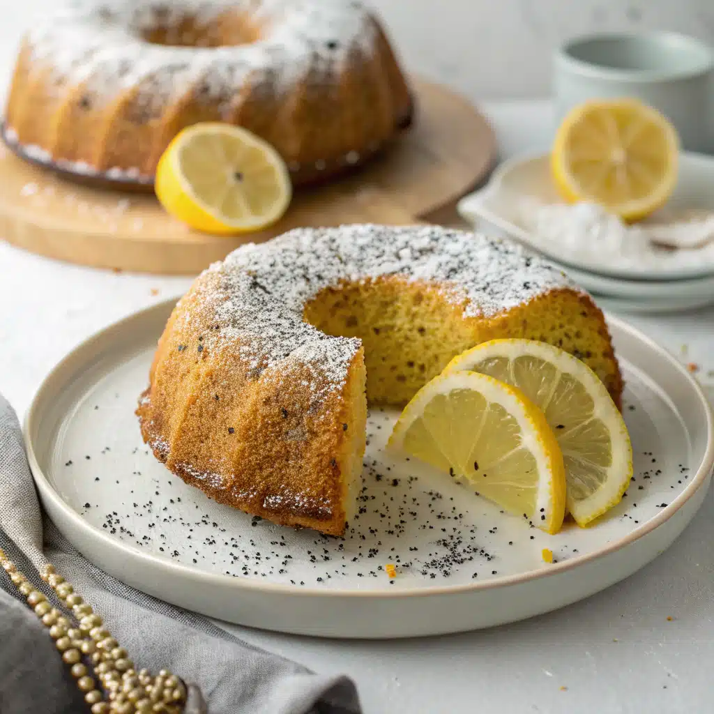 Lemon Poppy Seed Cake Serving