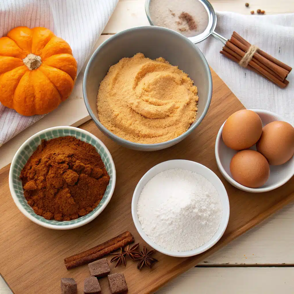 Pumpkin Spice Bundt Cake ingredients