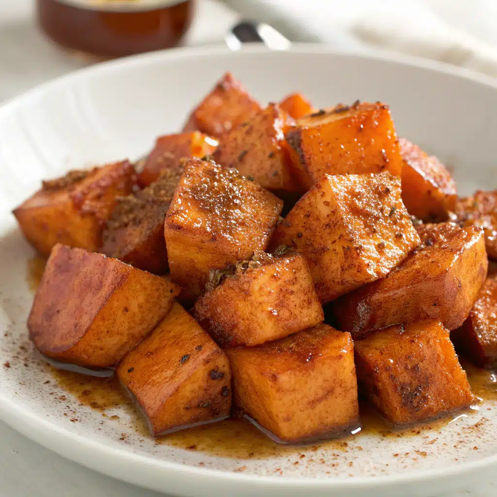 Roasted Sweet Potatoes with Honey and Cinnamon Serving