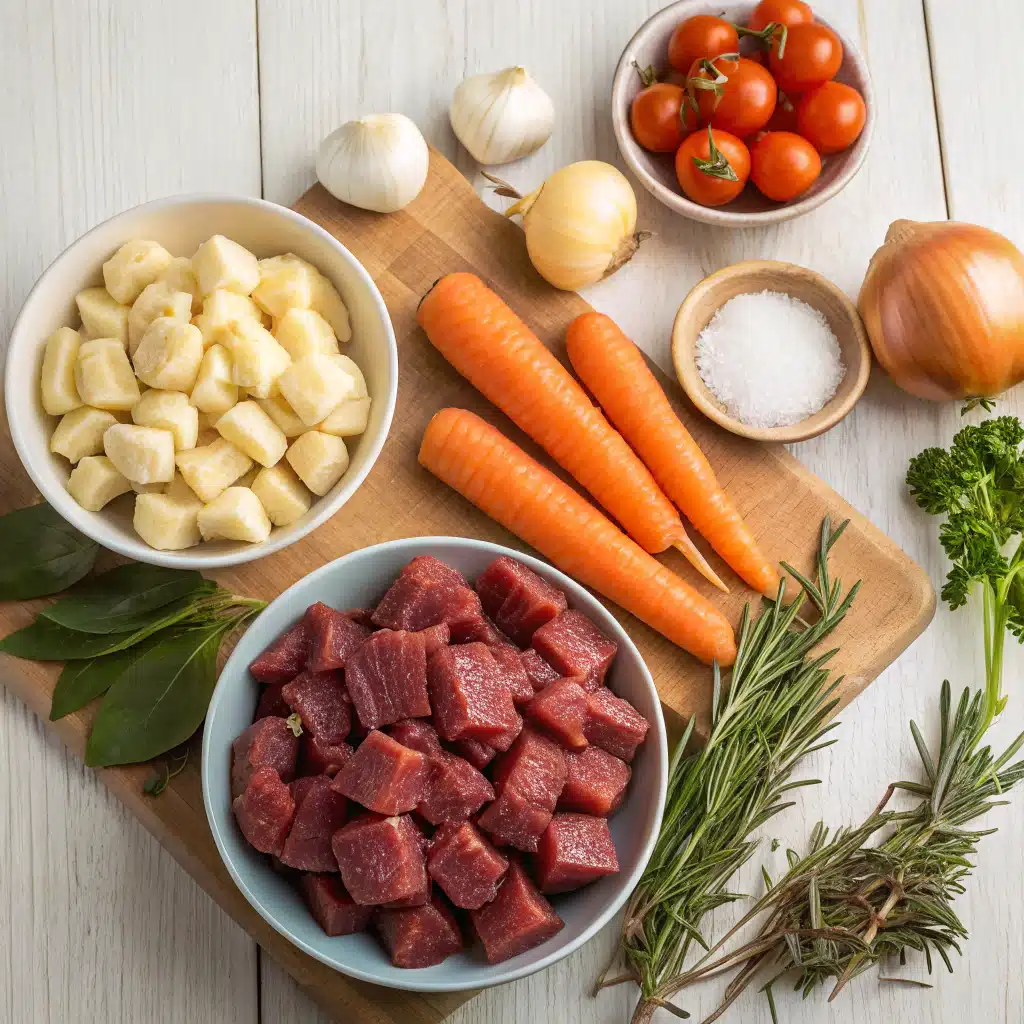 Beef ragu with gnocchi ingredients