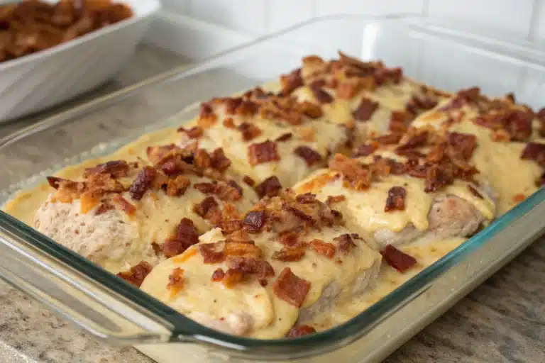 cheesy bacon ranch chicken bake featured image
