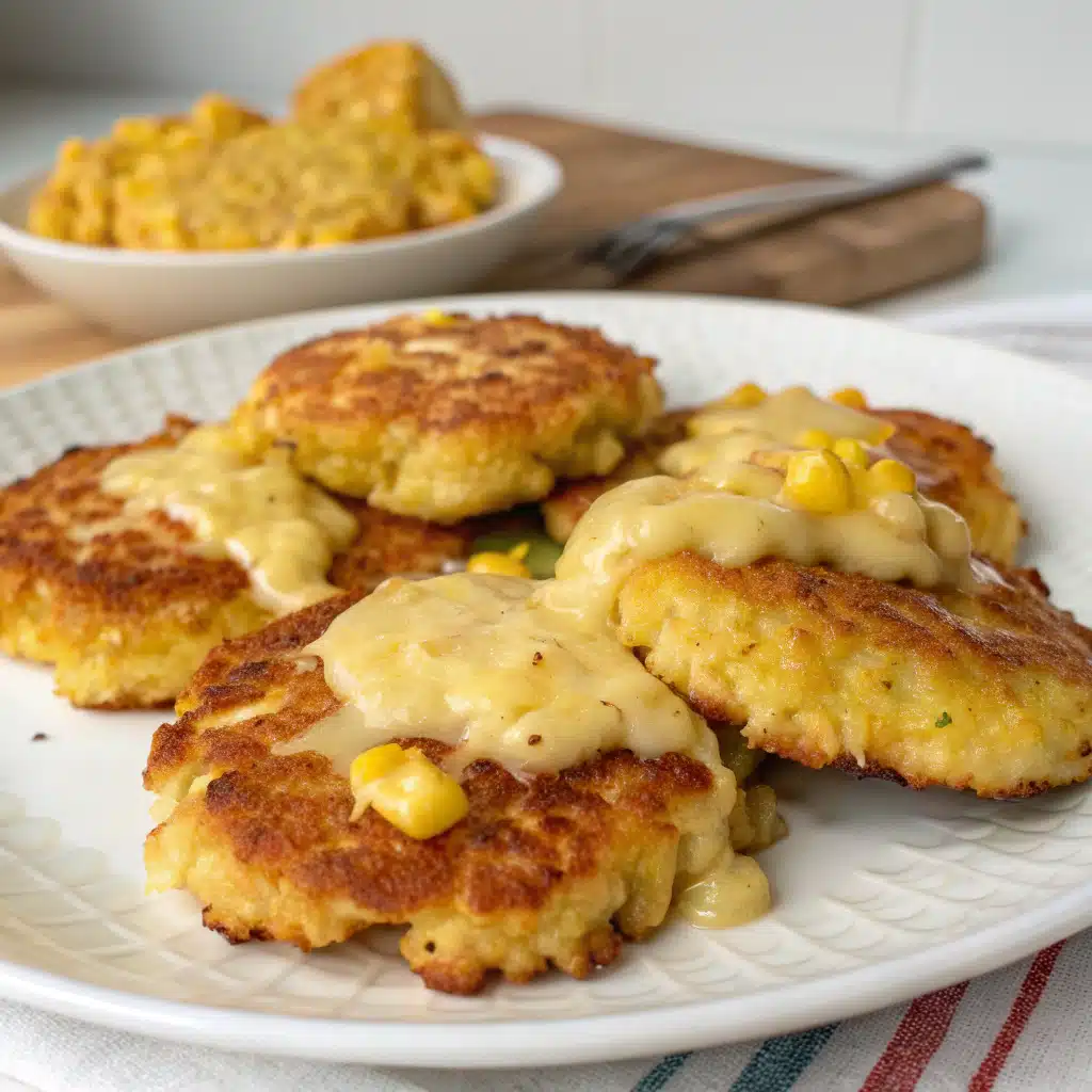 Cheesy Corn Fritters Serving