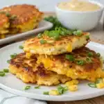 cheesy corn fritters recipe featured image