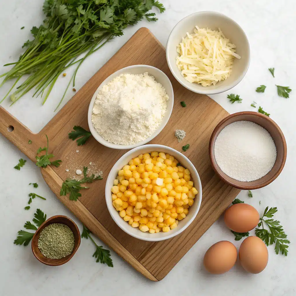 cheesy corn fritters recipe ingredients