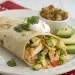 chicken avocado burrito Serving