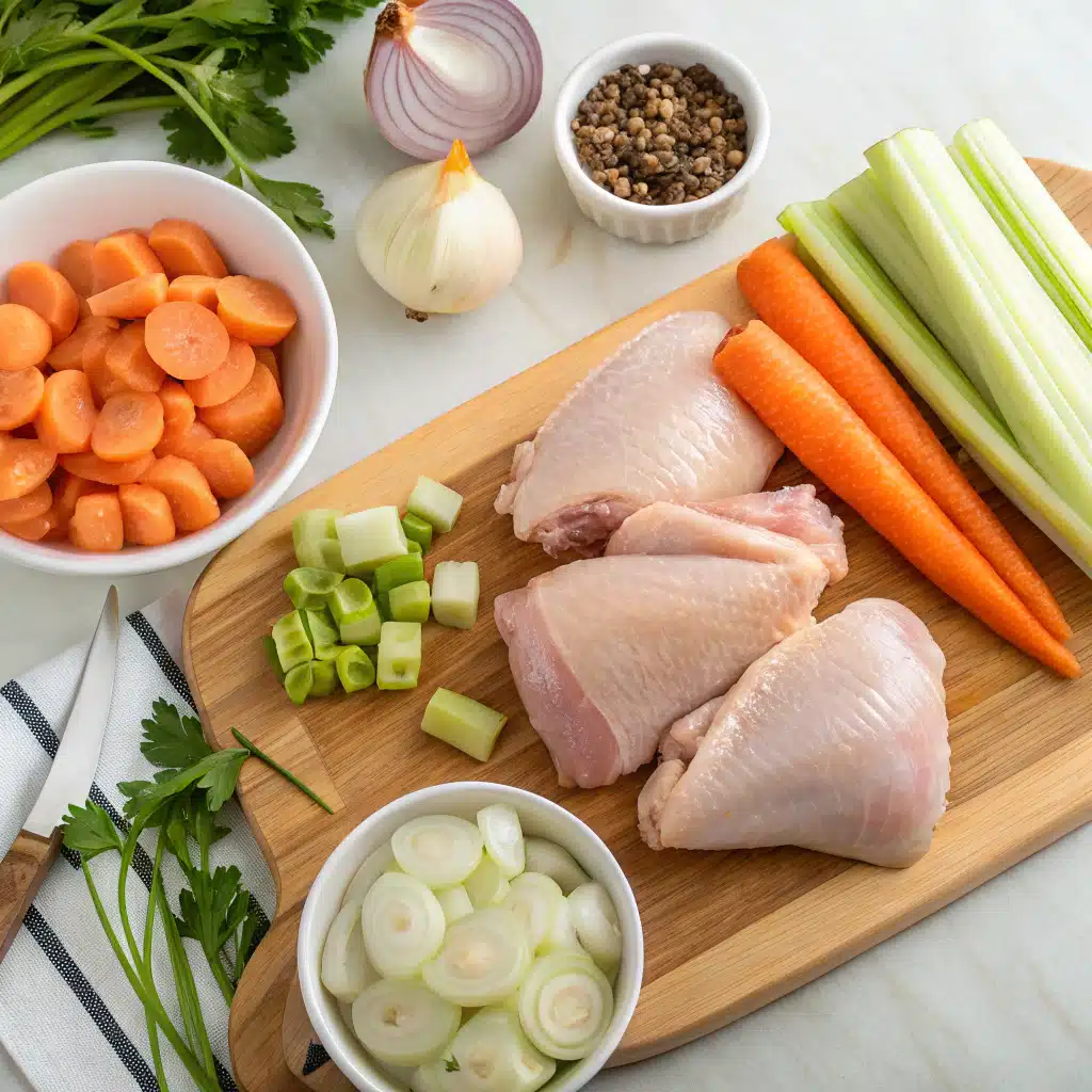 Chicken Vegetable Soup Recipe First Step