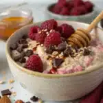 chocolate raspberry overnight oats featured image