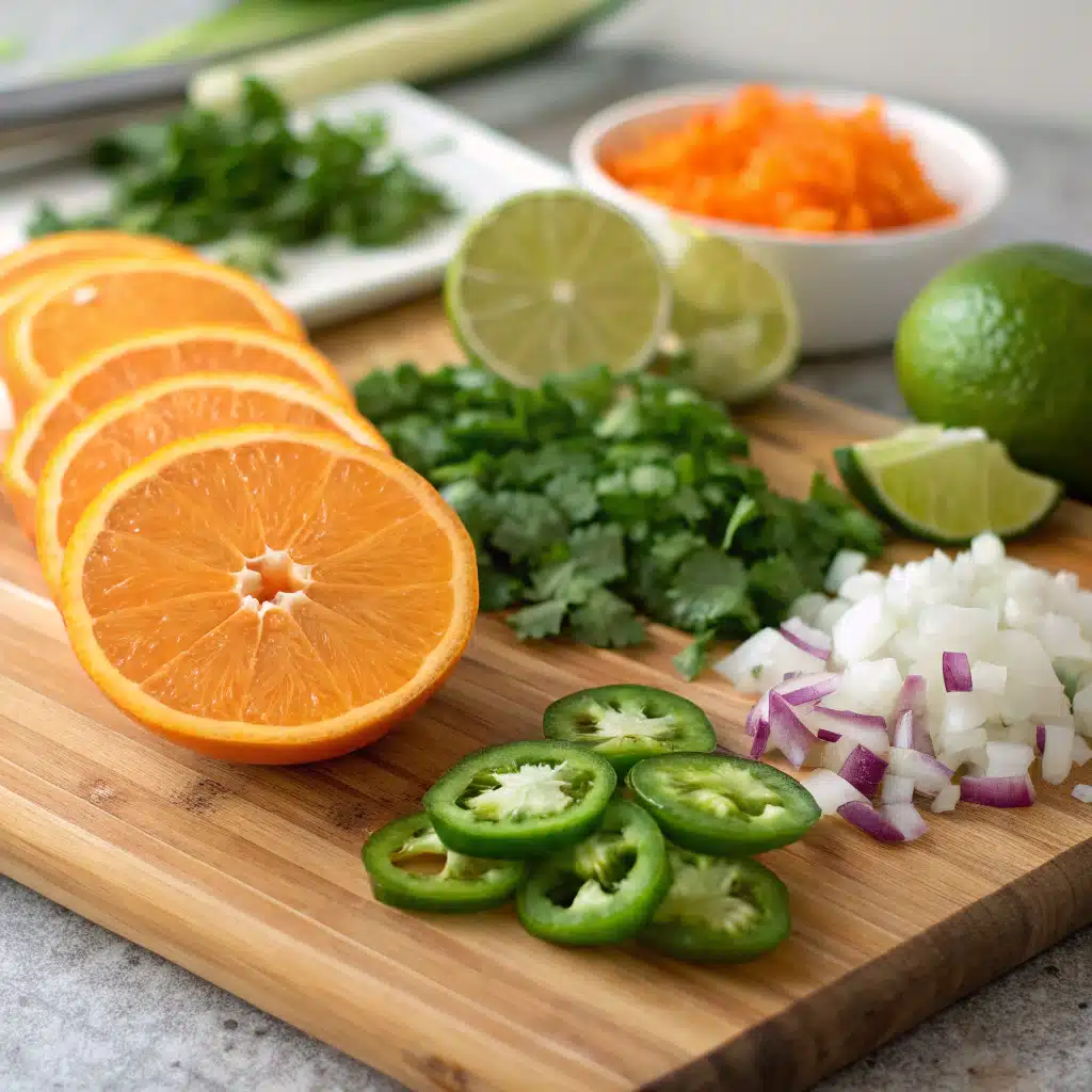 Citrus jalapeño salad ingredients