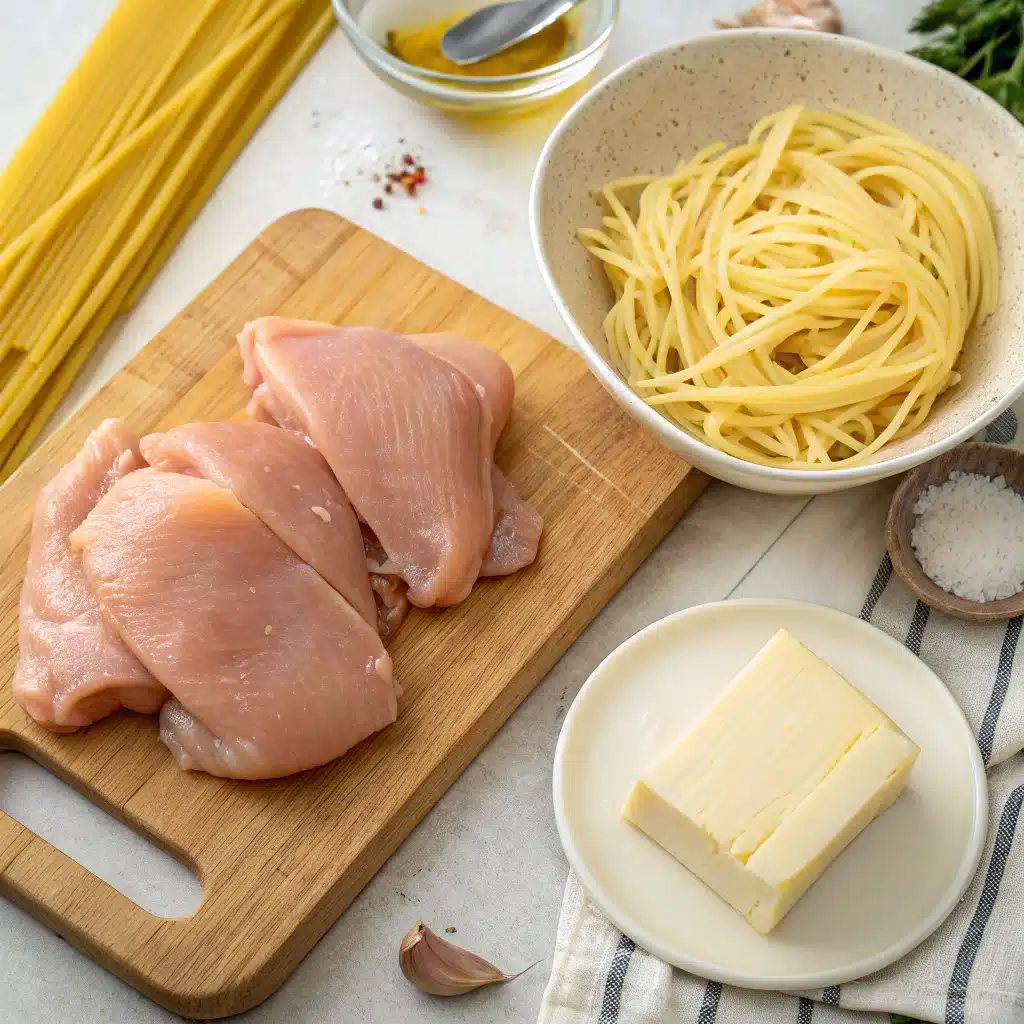 Cowboy Butter Chicken Linguine First Step