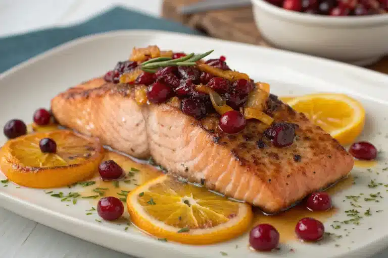 cranberry orange salmon featured image