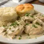 creamed chicken southern biscuits featured image