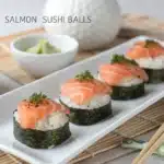 easy salmon sushi balls featured image
