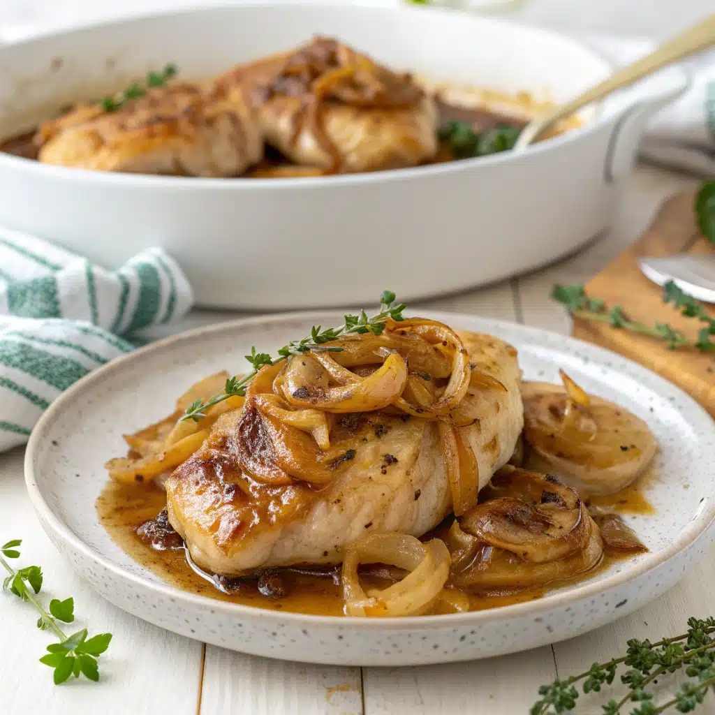 french onion chicken bake Serving
