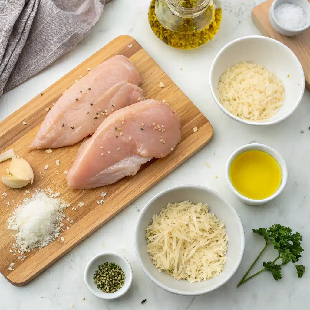 Garlic parmesan grilled chicken First Step