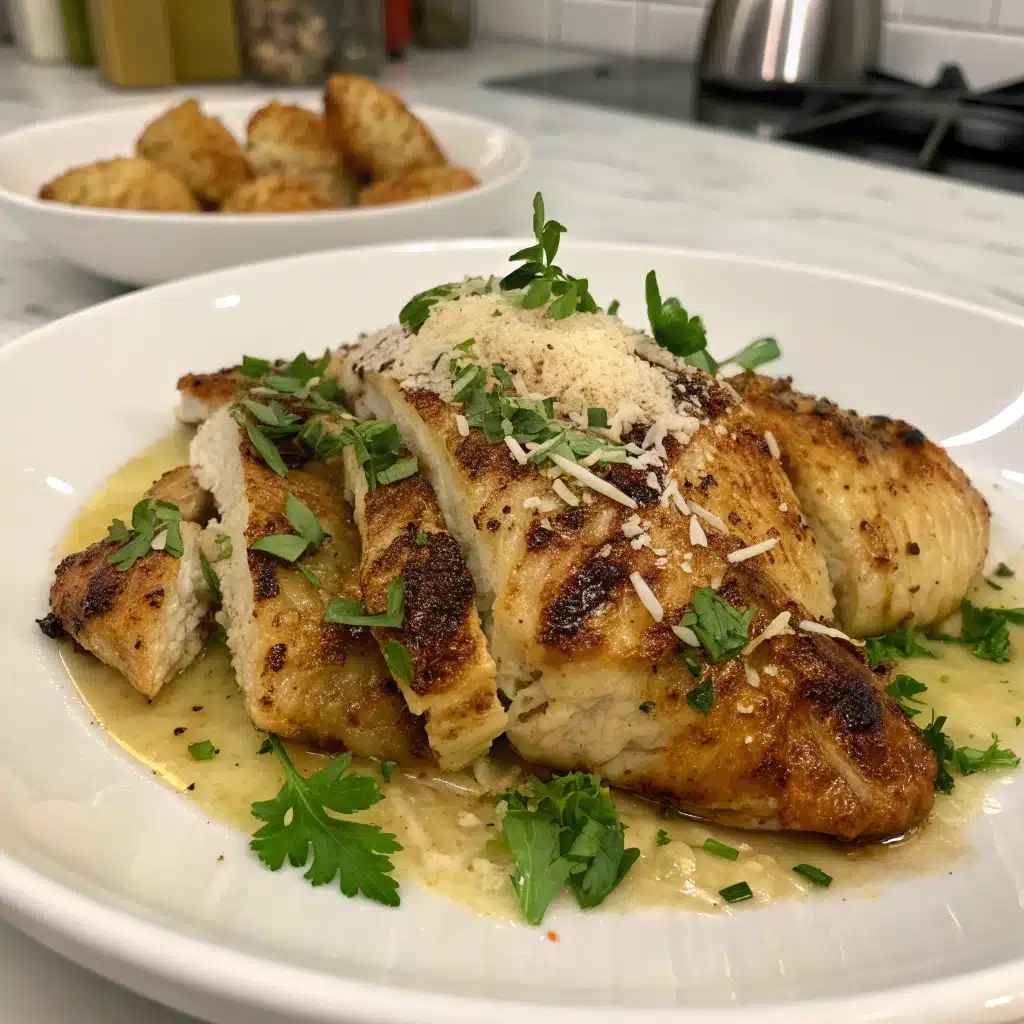 Garlic parmesan grilled chicken Serving
