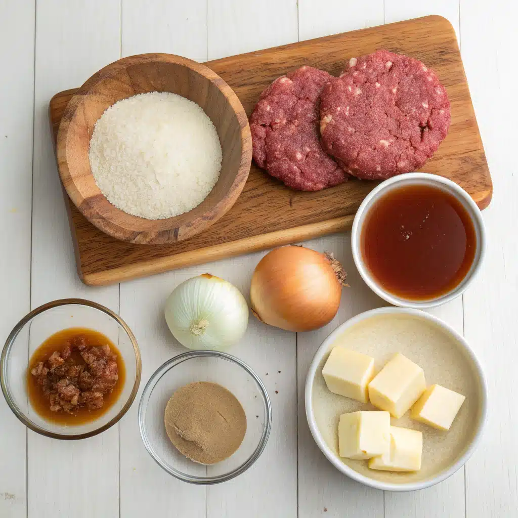 Hamburger Steaks with Onion Gravy Ingredients