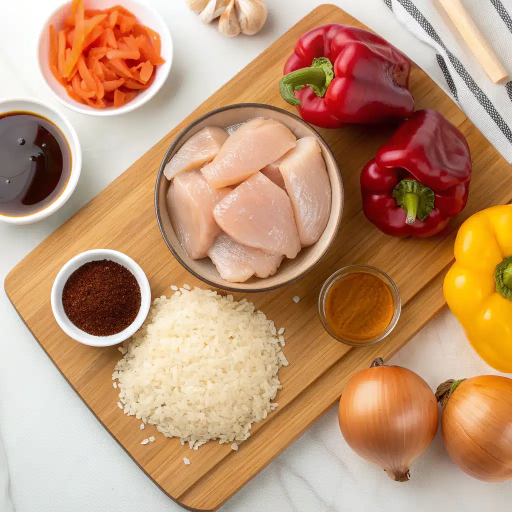 Honey BBQ Chicken Rice Skillet Ingredients