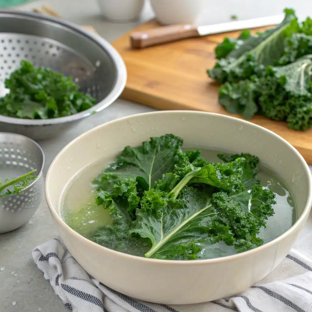 Kale Salad Recipe First Step