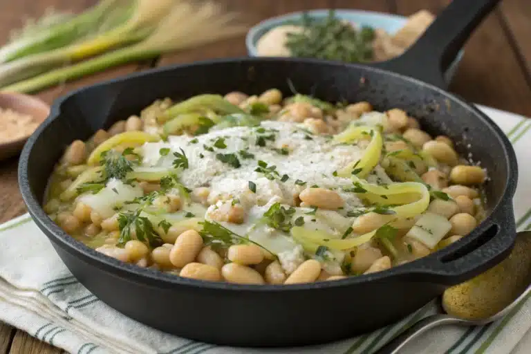 leek white bean skillet featured image