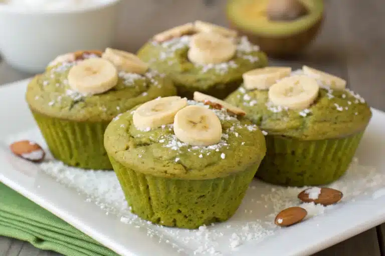 matcha banana coconut muffins featured image