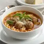 meatball pasta soup Serving