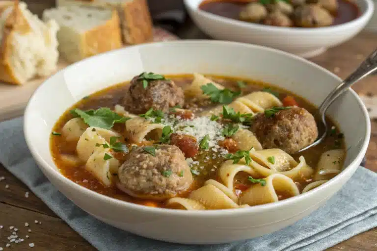 meatball pasta soup featured image