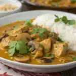 mushroom chicken curry featured image