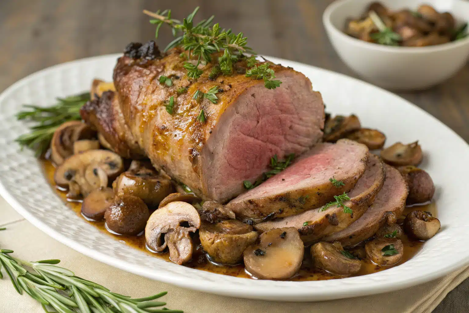 mushroom roast lamb featured image