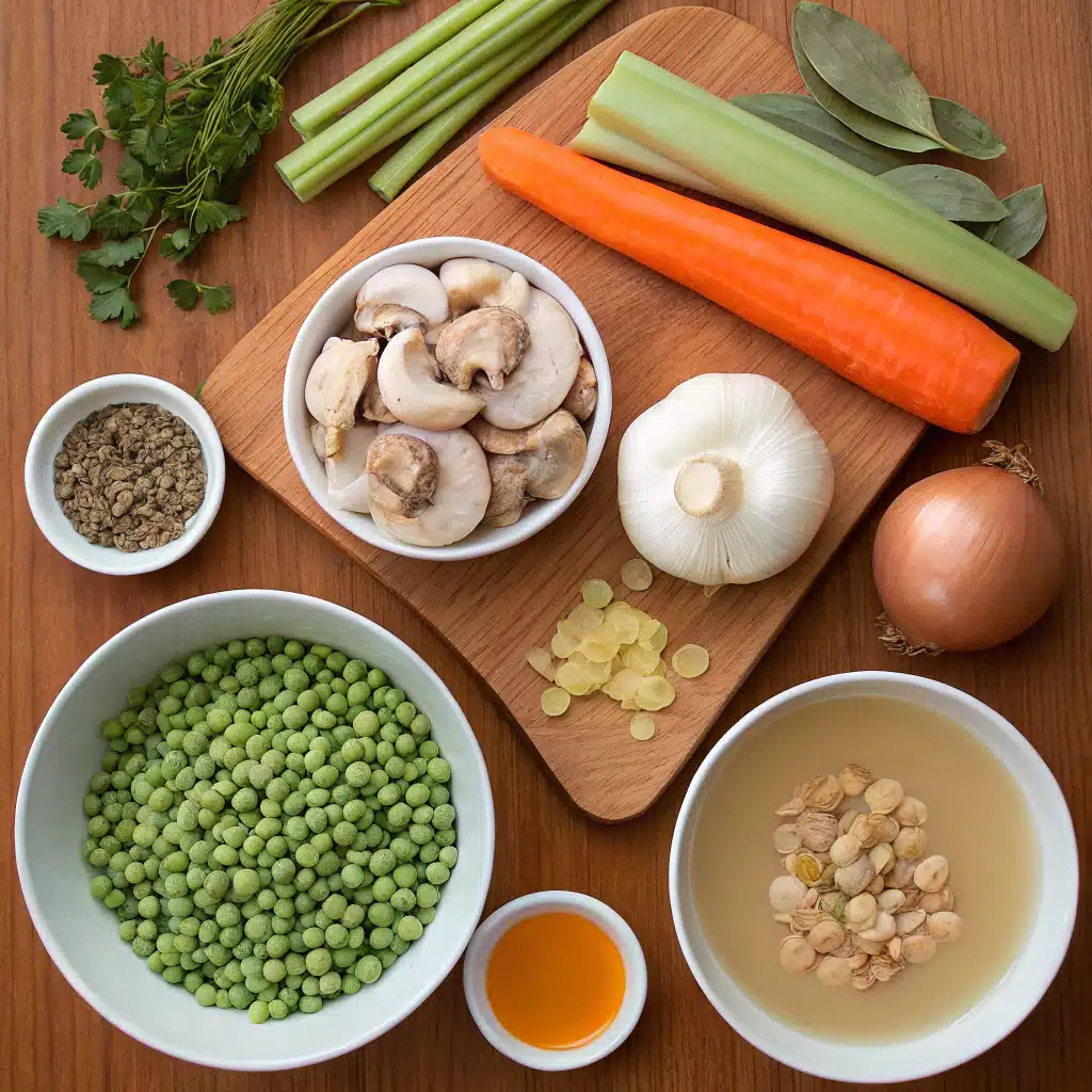 mushroom split pea soup ingredients