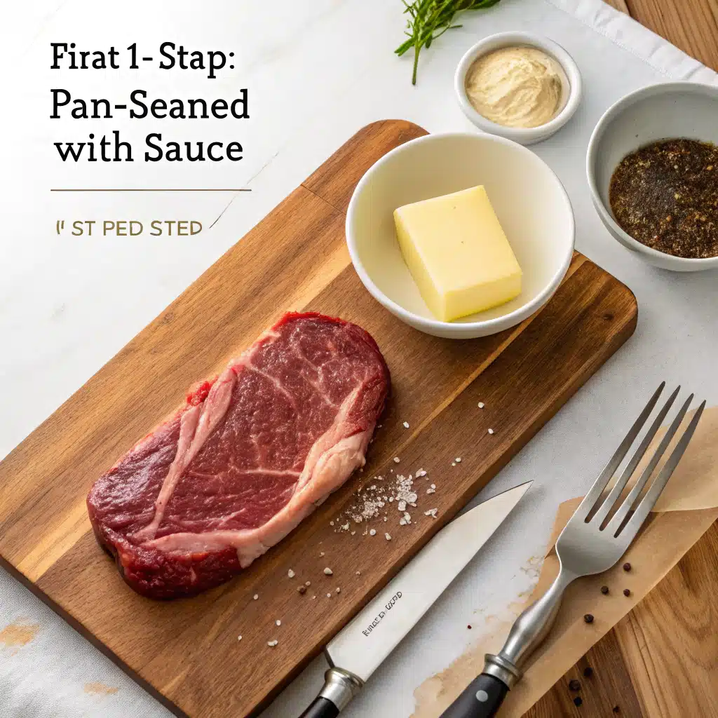 pan seared steak butter sauce First Step