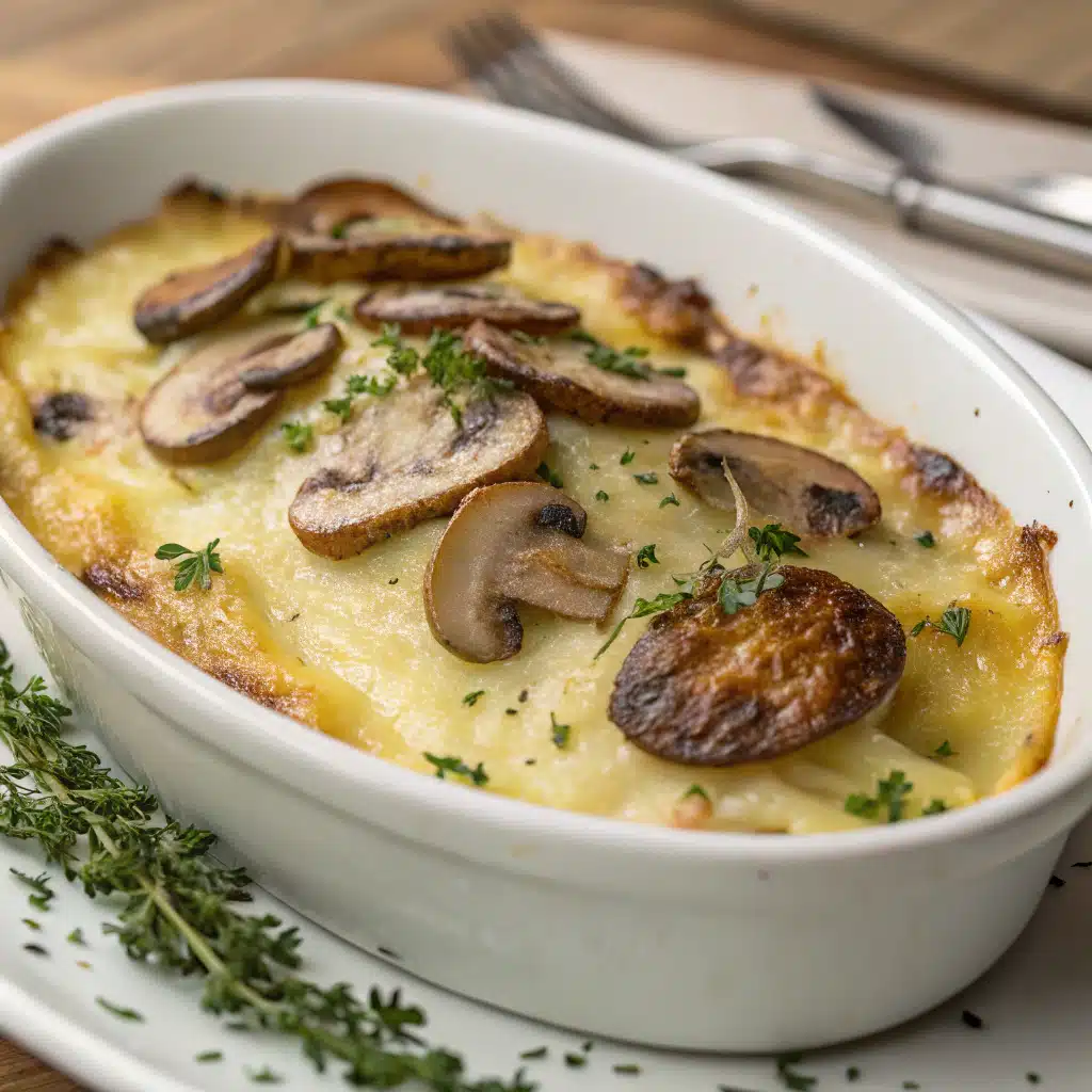 porcini potato gratin Serving