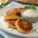 salmon cakes with aioli Serving