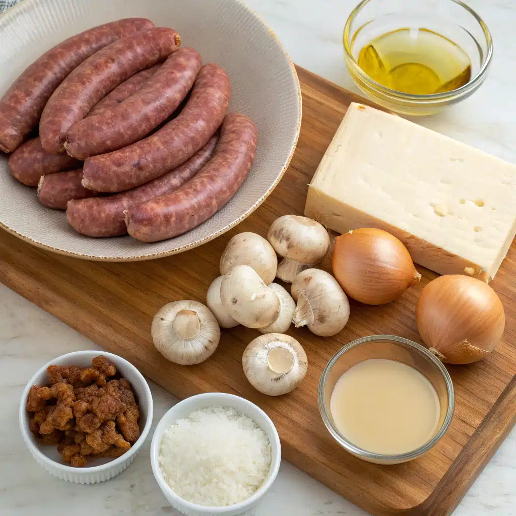sausage with mushroom gravy ingredients
