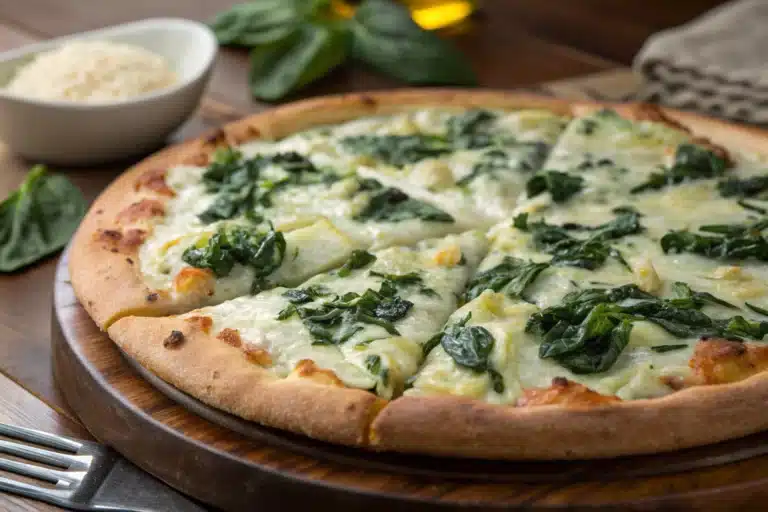spinach artichoke pizza featured image