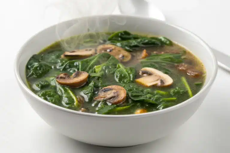spinach mushroom soup featured image