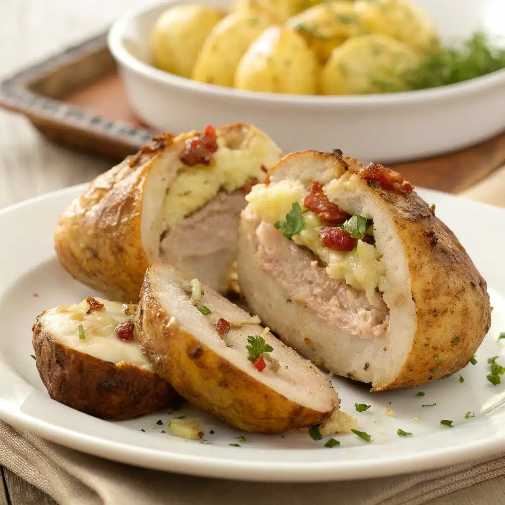 Turkey stuffed potatoes Serving
