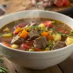 vegetable beef soup recipe featured image