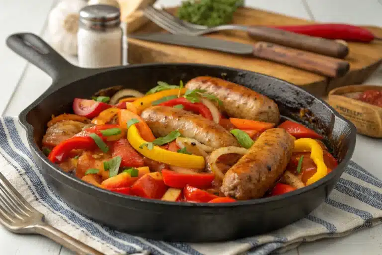 veggie sausage skillet bake featured image