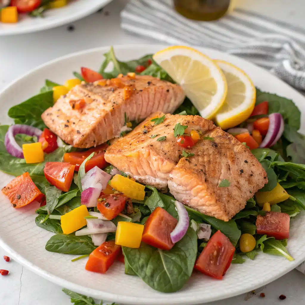 Cajun salmon salad Serving