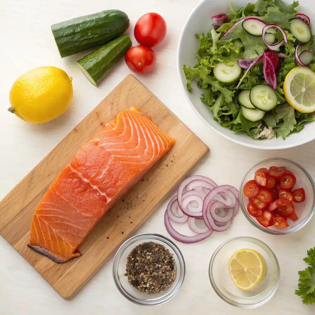 Cajun salmon salad ingredients