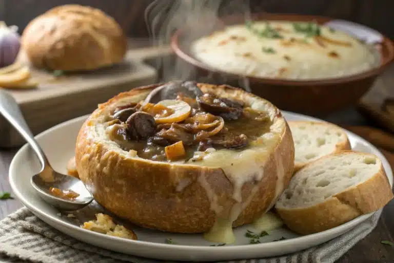 French onion soup with mushrooms featured image
