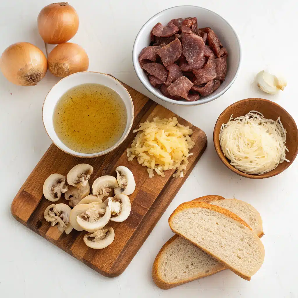 French onion soup with mushrooms ingredients