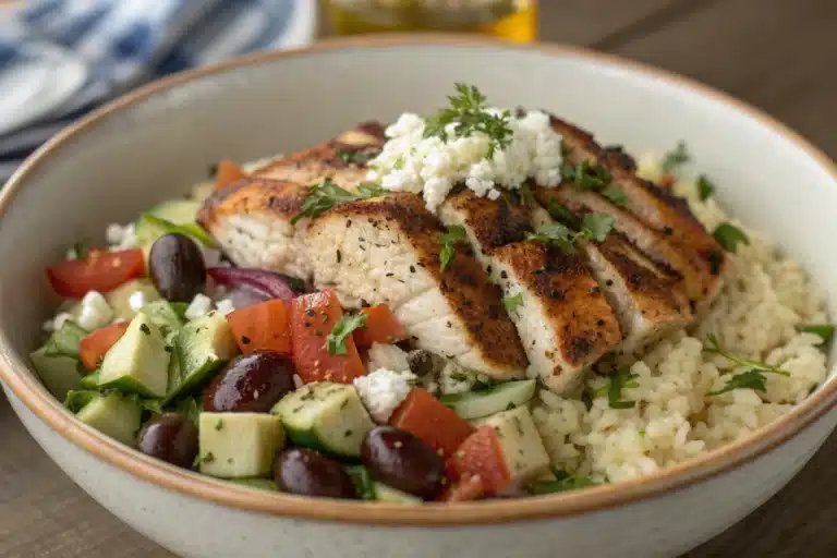 Greek chicken bowl featured image