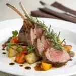 Mediterranean roasted lamb Serving