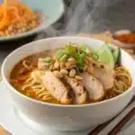 Thai peanut chicken ramen Serving